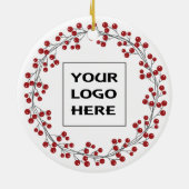 初めてのクリスマス新しいホーム会社のロゴ セラミックオーナメント (裏面)