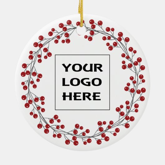 初めてのクリスマス新しいホーム会社のロゴ セラミックオーナメント (裏面)