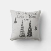 初めてのクリスマス新婚夫婦の祭りのクリスマスツリー クッション (正面)