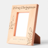 初めてのクリスマス書道と冬の紅葉 レーザー彫刻フレーム (左)