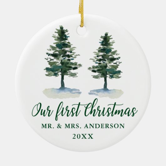 初めてのクリスマス書道水彩二松 セラミックオーナメント (裏面)