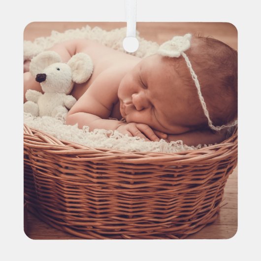 初めてのクリスマス格言フォトメタルスクエアオーナメント メタルオーナメント (裏面)