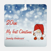 初めてのクリスマス格言フォトメタルスクエアオーナメント メタルオーナメント (正面)