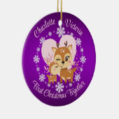 初めてのクリスマス母と娘トナカイ セラミックオーナメント (右)