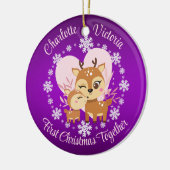初めてのクリスマス母と娘トナカイ セラミックオーナメント (左)