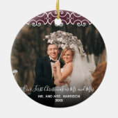 初めてのクリスマス氏及びバーガンディ2夫人の写真 セラミックオーナメント (裏面)