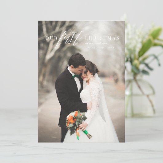 初めてのクリスマス氏&ミセス・ホリデー・フォトカード シーズンカード (スタンド正面)
