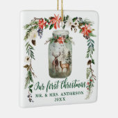 初めてのクリスマス水彩フローラディアグリーン セラミックオーナメント (右)