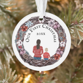 初めてのクリスマス独身のマザーベビー オーナメント