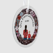 初めてのクリスマス独身のマザーベビー オーナメント (正面)