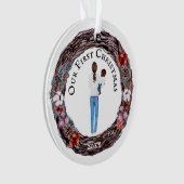 初めてのクリスマス独身のマザーベビーDIYフォト オーナメント (正面)