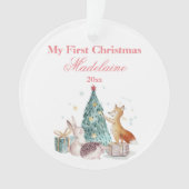 初めてのクリスマス生まれたばかりのオーナメント森林動物 オーナメント (正面)