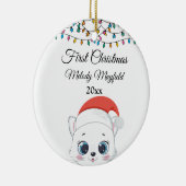 初めてのクリスマス男の赤ちゃんガールキュートキャット2023 セラミックオーナメント (右)