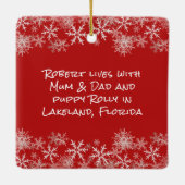 初めてのクリスマス男の赤ちゃん両面オーナメント セラミックオーナメント (裏面)