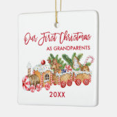 初めてのクリスマス祖父母ジンジャーブレッド セラミックオーナメント (左)