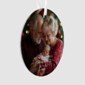 初めてのクリスマス祖父母ツリーオーナメントカスタム オーナメント (正面)