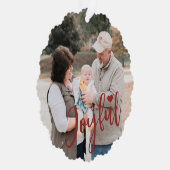 初めてのクリスマス祖父母フォトスクリプトモダン オーナメントカード (右)