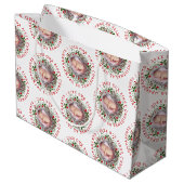 初めてのクリスマス祖父母リース写真 ラージペーパーバッグ (裏面アングル)