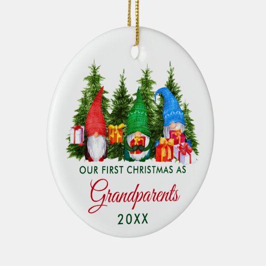 初めてのクリスマス祖父母格言ツリー セラミックオーナメント (右)