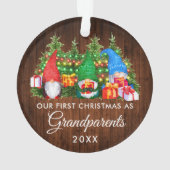 初めてのクリスマス祖父母格言木製ライト オーナメント (裏面)