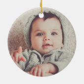 初めてのクリスマス祖父母素朴銅写真 セラミックオーナメント (裏面)
