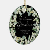 初めてのクリスマス祖父母/任意の相対写真 セラミックオーナメント (右)