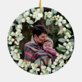 初めてのクリスマス祖父母/任意の相対写真 セラミックオーナメント (裏面)
