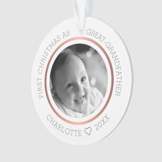 初めてのクリスマス素晴らしを祖父とモダンして オーナメント (正面)