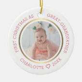 初めてのクリスマス素晴らしを祖父とモダンして セラミックオーナメント (正面)