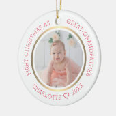 初めてのクリスマス素晴らしを祖父とモダンして セラミックオーナメント (左)