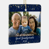 初めてのクリスマス素晴らし祖父母2フォトスター セラミックオーナメント (右)