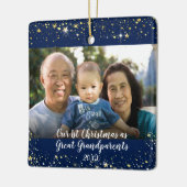 初めてのクリスマス素晴らし祖父母2フォトスター セラミックオーナメント (左)