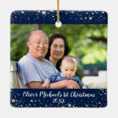 初めてのクリスマス素晴らし祖父母2フォトスター セラミックオーナメント (裏面)