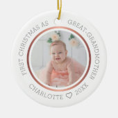 初めてのクリスマス素晴らしAs祖母モダン写真 セラミックオーナメント (正面)