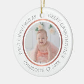 初めてのクリスマス素晴らしAs祖母モダン写真 セラミックオーナメント (左)