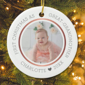 初めてのクリスマス素晴らしAs祖母モダン写真 セラミックオーナメント