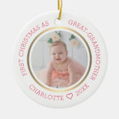 初めてのクリスマス素晴らしAs祖母モダン写真 セラミックオーナメント (正面)
