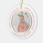 初めてのクリスマス素晴らしAs祖母モダン写真 セラミックオーナメント (左)