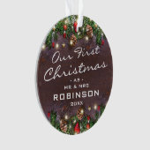 初めてのクリスマス素朴のミスター・アンド・ミセス・ニューライウェッド オーナメント (正面)