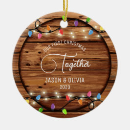 初めてのクリスマス素朴の同時光写真 セラミックオーナメント