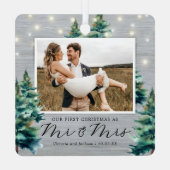 初めてのクリスマス素朴の松の木 メタルオーナメント (裏面)