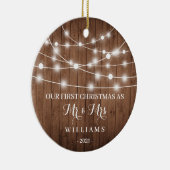 初めてのクリスマス素朴のMr&Mrsオーナメント セラミックオーナメント (右)