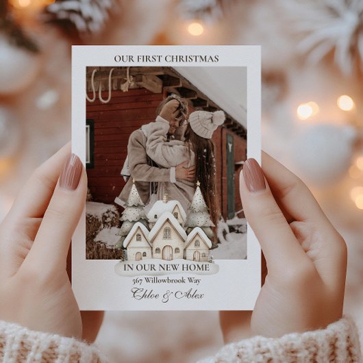 初めてのクリスマス素朴ズニューホームコラージュ シーズンカード