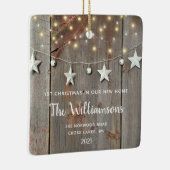 初めてのクリスマス素朴ズニューホームフォトウッドカザーズ セラミックオーナメント (右)