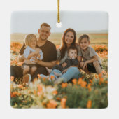 初めてのクリスマス素朴ズニューホームフォトウッドカザーズ セラミックオーナメント (裏面)