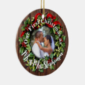 初めてのクリスマス素朴ズMrs. Couleの写結婚真 セラミックオーナメント (右)