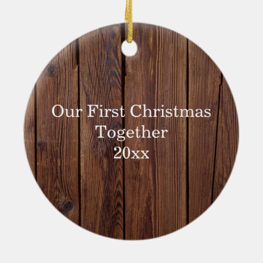 初めてのクリスマス素朴ズMrs. Couleの写結婚真 セラミックオーナメント (裏面)