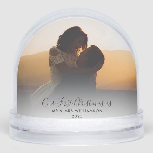 初めてのクリスマス結婚したかわいいカップルの写真カスタム (正面)