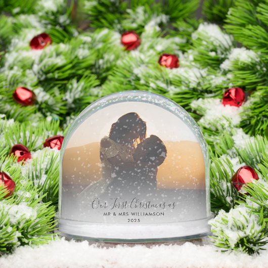 初めてのクリスマス結婚したかわいいカップルの写真カスタム (クリスマス)