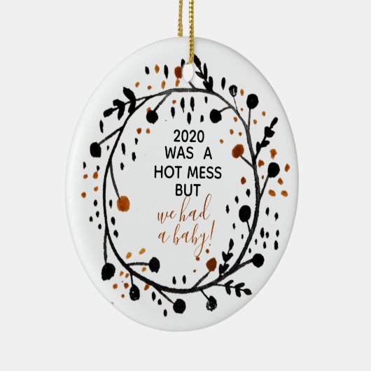 初めてのクリスマス結婚したが一緒にベビーした セラミックオーナメント (右)